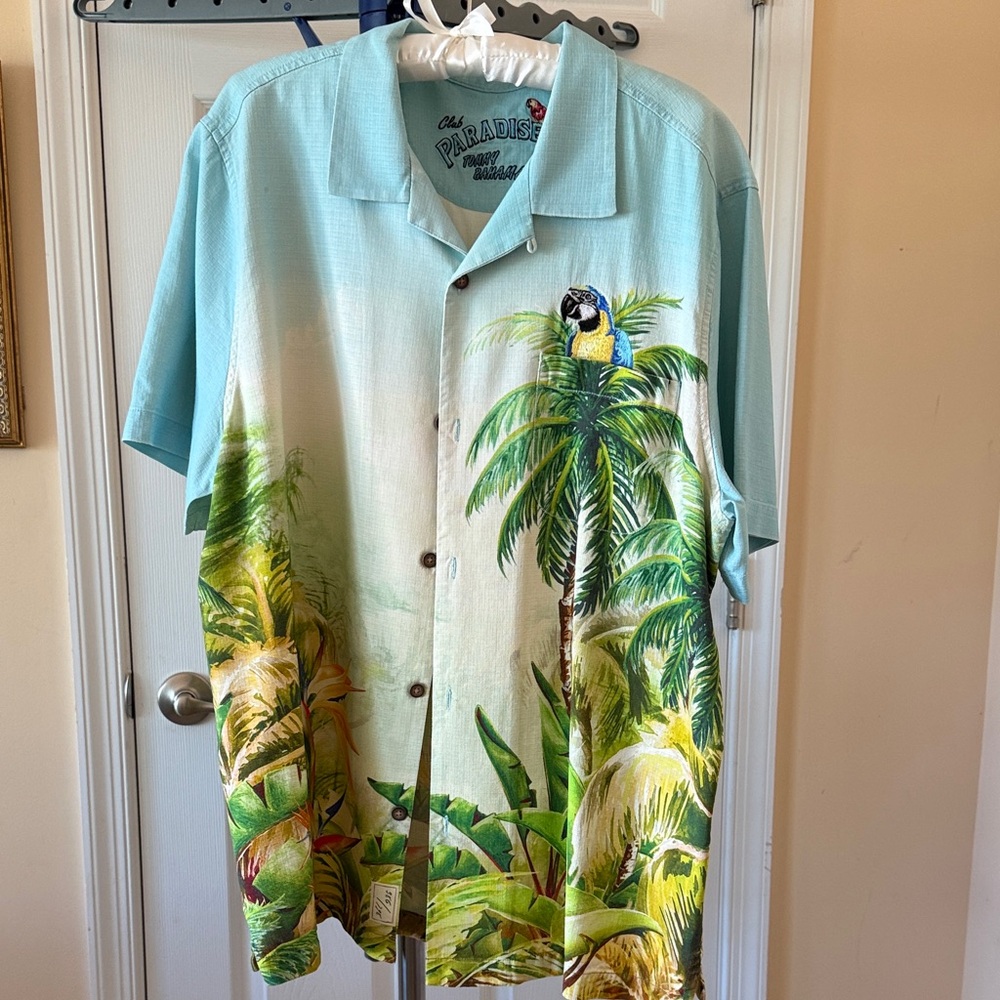 Tommy Bahama Blue and Green Tropical Shirt